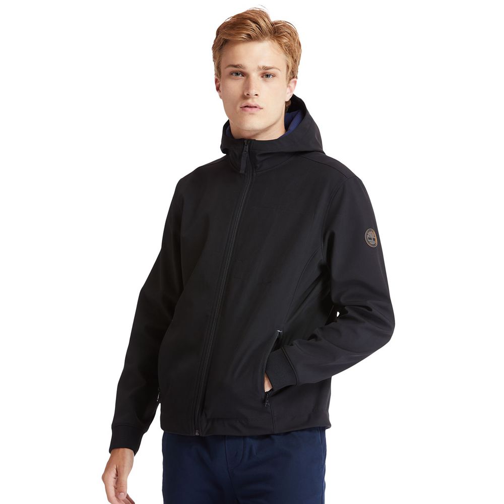 Timberland Mens Jackets Mt. Waumbeck Hooded Softshell - Black - India IB3624197